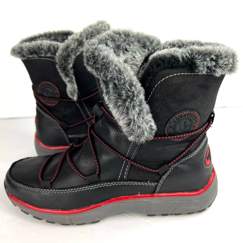 Aquatherm Canada Santana Harlie Winter Boot size 8.0 Black Cozy Faux Fur Lining